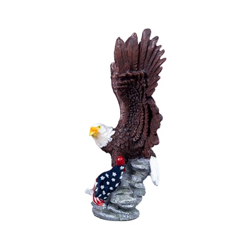 Estatua decorativa de águila calva con bandera de EE.UU. miniatura 2