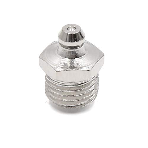 sourcing map 10 Stk. Schmiernippel Gerade Vernickelung Fettnippel 1/4 Gewinde Nippel Zubehör für Motorrad Auto
