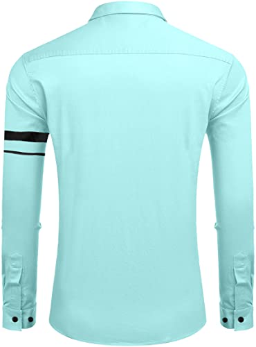 Image of Zombom Men Cotton Polyester Blend Regular Fit Striped Full Sleeve Casual Shirt