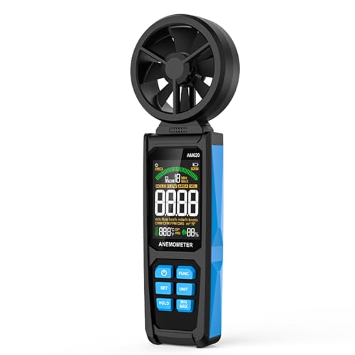 Digital Anemometer Handhelds Wind Speed Meter for Air Flows Wind Temperature HumidityTester Data Hold Air Flows Meter