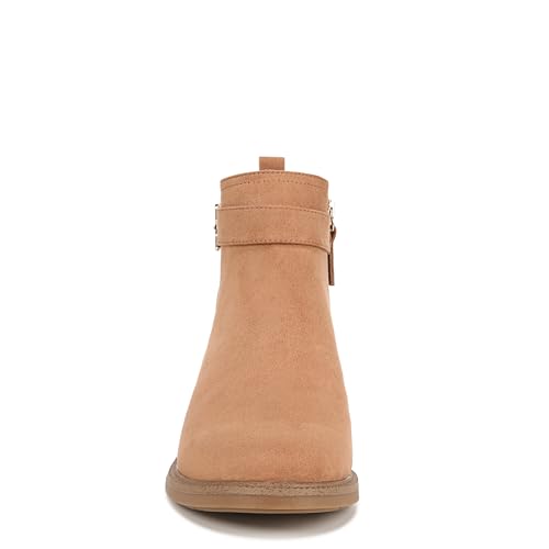 Dr. Scholl's Womens Retrospect Ankle Side Zip Block Heel Bootie Honey Brown Microfiber 7.5 M2