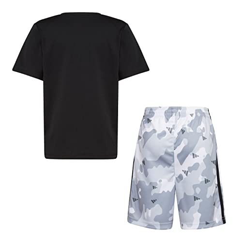 Image of adidas baby-boys Poly Tee Aop 3s Short Set(infant)