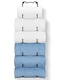 Elbourn Towel Rack Wall Mounted Metal Wine Rack Washcloths Bathrobe Storage Shelf Organizer Hand...