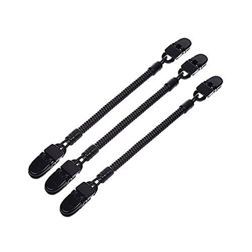 TOPIND 3 schwarze Kappenhalter, Hut-Clip, Hut-Halter, Leinen-Halter für Angelbekleidung, Spiralkordel mit einziehbarem Seil Cover