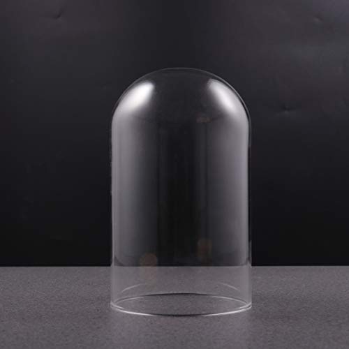 Glass Display Dome Cloche Tabletop Display Case Clear Glass Jar with Wooden Base DIY Craft Making Supplies 10x16cm - Image 3