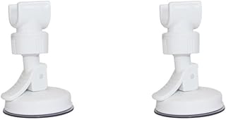 Juego de 2 soportes ajustables para alcachofa de ducha, montaje en pared, con ventosa, giratorio, con perforación, color blanco