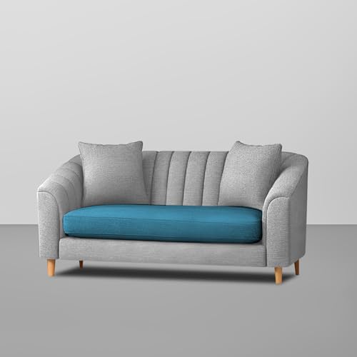 Image of Casaliving Doraldo 2 Seater Sofa Set for Living Room (Turquise Grey Colour) Premium Fabric Sofa