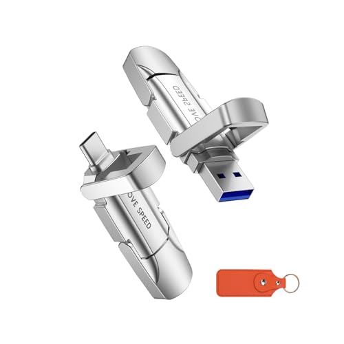 MOVE SPEED 128GB Solid State Memory Stick 400MB/s High Speed Type C + USB 3.2 Stick Dual Port, Thumb...