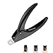 JeoPoom Coupe-Ongles Kit, Pince à Ongles Gel en Acier Inoxydable, pour sur Les Ongles Naturels, Faux Ongles, les Ongles Acryliques(Noir)