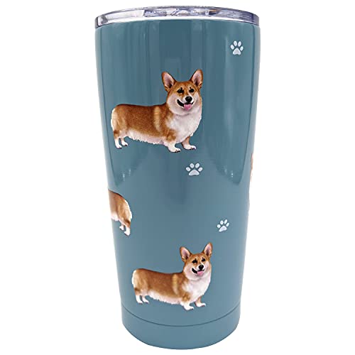 Welsh Corgi PetBella Insulated Tumbler with Lid 16 oz Stainless Steel Vacuum Insulated Double Wall Travel Thermos Tumbler Dog Breed Design Thermos Mug with Splash Proof Lid
