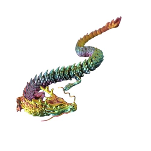 Dragón Impreso En 3 -D - Figura De Dragón | Toy De Dragón | Dragón Impreso En 3-D De Unión Flexible | Colorido Escritorio Juguete Inquieto | Dragón Flexible | Modelos De Dragón | Figuras De Animales P