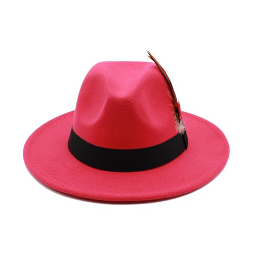 Image of Mens Fedora Hats Classic Wide Brim Fedora Hat for Women Men Dress Hats Panama Hat with Band