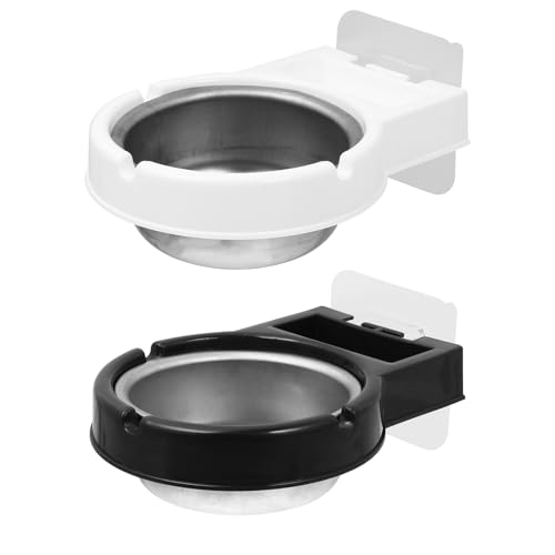 LIFKICH Cenicero Portátil de Pared en Acero Inoxidable, 2 Piezas para Baño y Oficina Bandejas Extraíbles y Función Antihumo para Uso Interior