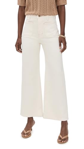 Cropped Wide-Leg Ecru Jean by Veronica Beard
