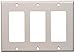Leviton 80411-GY 3-Gang Decora/GFCI Device Decora Wallplate, Standard Size, Thermoset, Device Mount, Gray, 10-Pack