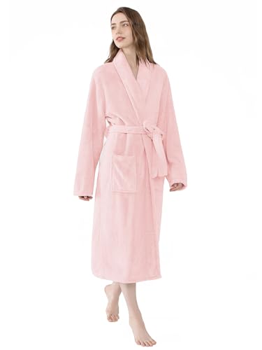 Image of Soft Robe For Women,Warm Plush Bath Robes Female,Spa Towel After Shower Lightweight Long Bathrobe