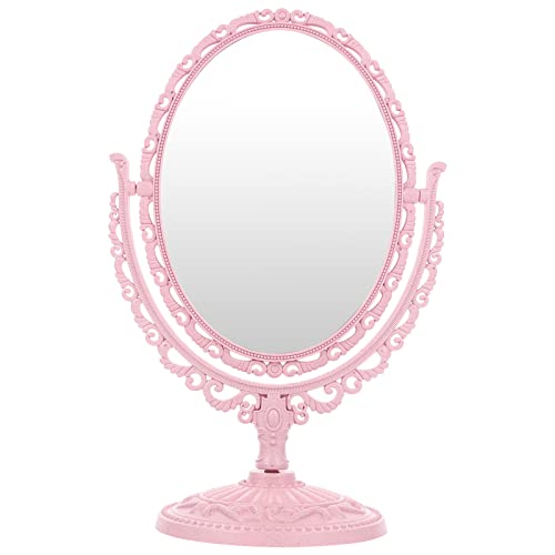 Espejo de Maquillaje Vintage con Base 360º Rosa miniatura 1