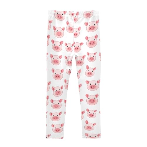 Cute Pig Girls' Leggings Toddler Doodles Funny Kids Yoga Pants Dance Active Tights 4T2