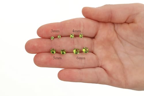 Solid 14K Gold Round Solitaire Simulated-Birthstone Minimalist Stud Earring with Comfort Screw Backing2