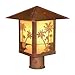 Arroyo Craftsman TRP-16PTCR-RB Timber Ridge Post Mount with Palm Tree Filigree, 16", Rustic Brown Metal Finish, Cream Glass
