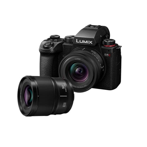 Panasonic DC S5M2N PACK LUMIX S5M2E Cámara Sin Espejo Full Frame 24,2MP, Grabación Open Gate, AF Híbrido de Fases, I.S. Activo, ISO Nativo Dual, con Objetivos S R1840E 18 40mm y S S50ME 50mm, Negro