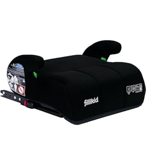 Kindersitzerhöhung mit Isofix Sitzerhöhung i-Size Norm Kinder 125 – 150 cm Auto Sitz ECE R129 (Schwarz)