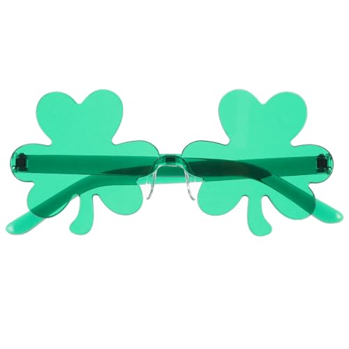 BESTYASH 6Pcs Shamrock Rimless Glasses for St Patrick's Day Parties Lightweight Material for Festive Costumes and Themed Events Fun Party Accessories