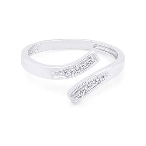 Adjustable Bypass Toe Ring with Diamond Accent in 14k White Gold Over Sterling Silver Cover