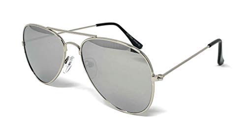 aviator sunglasses for kids - WebDeals Retro - Children's Size Metal Aviator Sunglasses (A#1 Silver Frame, Silver Mirror)