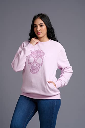 Image of Go Devil Stylish Trendy Regular Fit 100% Cotton Sweatshirt with Round /Crew Neck Full Sleeves, Casual Printed Winter Wear for Women /Girls