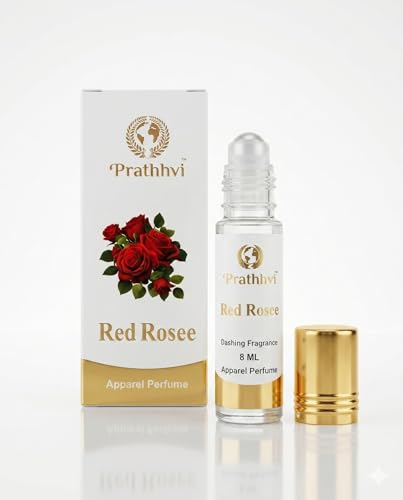 Image of Red Rosee Attar Roll-On Perfume Oil 8 ml | Alcohol Free | Long Lasting Rich Fragrance | Men & Women | Pocket Size Travel Friendly Roll On | Daily Wear