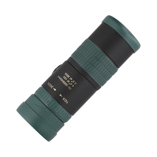 FACAIIO Monocular retráctil HD de 10-300x para camping, alcance de mano al aire libre con película verde FMC, compatible con fotografía de smartphone