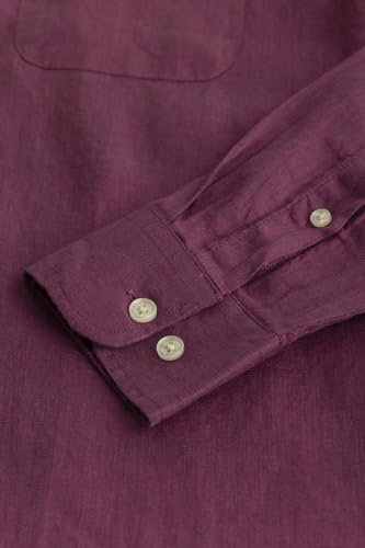 Image of SNITCH Aurelio Magenta Plain Linen Shirts