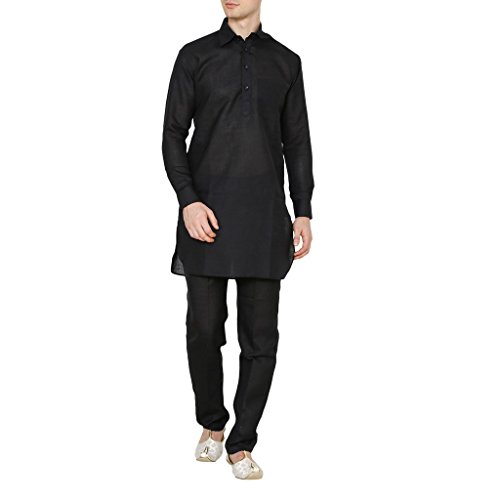 Conjunto Pathani de lino Kurta para hombre de alta costura tradicional