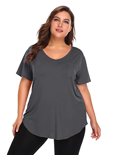 Image of BELAROI Women Plus Size Tops V-Neck Tunics Shirts