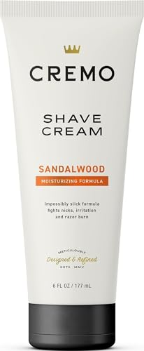 Image of Cremo Sandalwood Shave Cream, Astonishingly Superior Ultra-Slick Shaving Cream for Men, Fights Nicks, Cuts and Razor Burn, 6 Fl Oz