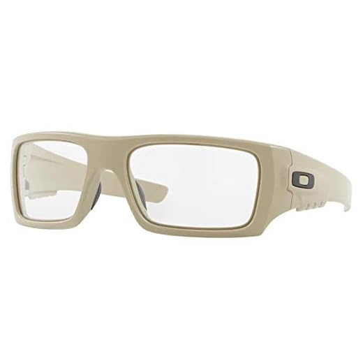 Oakley Men's OO9253 Det Cord Rectangular Sunglasses, Desert Tan/Clear, 61 mm