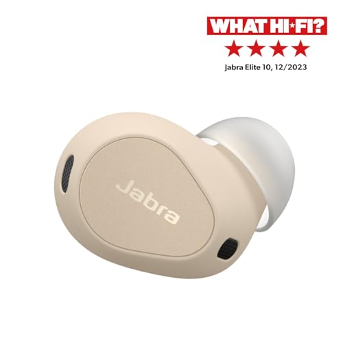 Jabra Elite 10 Wireless In-Ear Bluetooth Earbuds Advanced Active Noise Cancellation, 6 built-in Microphones and Dolby Atmos Sound - Cream