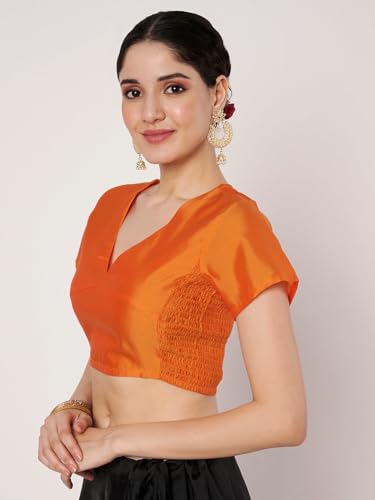 Image of studio rasa Women's Silk Blend Stretchable Blouse for Festive Wedding Party