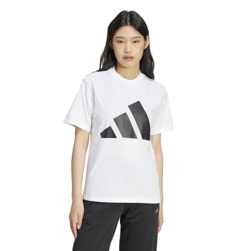 adidas Damen Essentials Big Logo Cotton T-Shirt, White/Black, M – Ansicht 2