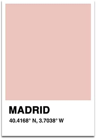 Visionary Prints Madrid Color Swatch - Modern World and Cities Art Print. Spain Poster Print. Orange, 13" x 19"