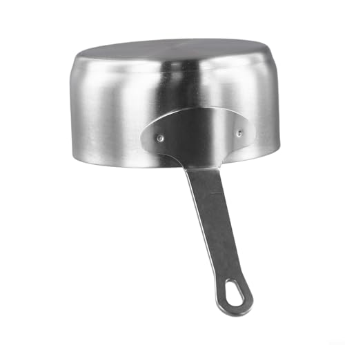 Vibsky Olla pequeña de acero inoxidable de 100 ml para calentar leche, fideos, salsa de carne, segura en estufas, sartén compacta con agujero para colgar