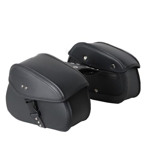 Sacoches de moto universelles étanches avec pochette à outils latérale noire