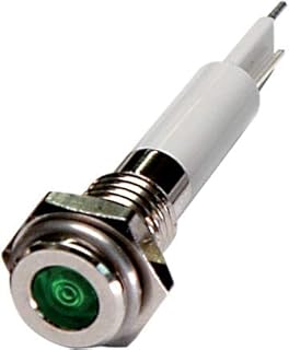 H06F-03G, High Intensity LED Indicator, 6mm Panel Hole, Flat Head Type, Green, 3V DC