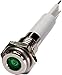 H06F-03G, High Intensity LED Indicator, 6mm Panel Hole, Flat Head Type, Green, 3V DC