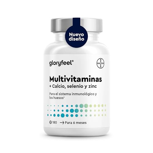 Multivitaminas y Minerales   180 Tabletas para 6 meses   Todas las Vitaminas A,B,C,D3,E, Calcio, Zinc, Selenio   Multivitaminico Activo Completo para Hombre y Mujer   Probado en laboratorio