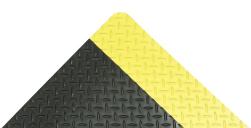 Notrax 509 Diamond Tuff™ with Vinyl Laminate 2' x 75' Anti Fatigue Mat, Slip Resistance with Diamond Textured Surface, Ideal for Industrial and Commercial Workplaces, Black/Yellow, 509R2475YB