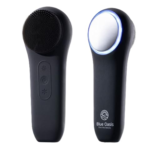 Facial Cleansing Brush, Rechargeable Electric Face Scrubber, Waterproof Silicone Face Brush Cleanser w/Fast USB-C Charger, Massaging & Exfoliating Face Wash Brush for Men & Women (Black)