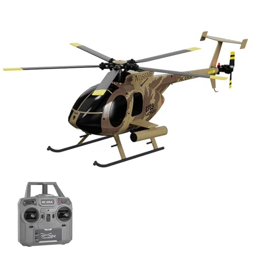 Sunydog Remote Control Helicopter, 2.4G 4CH UAV 1:28 Fixed Height Single Blade Flybarless Remote Control Helicopter RTF with Optical Flow Localization - Camouflage
