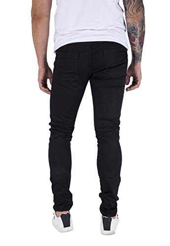 Calça Masculina Skinny Com Elastano bAllAd Preta Rasgada (44)